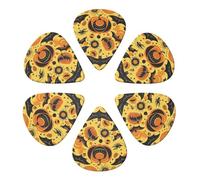 RLDOBOFE Guitar Picks 6 Pack Personalized Guitar Picks Yellow Pumpkin Pattern Guitar Pick Holder for Acoustic Guitars Violin Ukulele Bass, 0.46mm, White