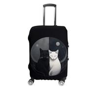 RLDOBOFE Hand Drawn Two Cats Travel Luggage Cover Anti Scratch Suitcase Protector Washable Elastic Baggage Cover, white, Small, Stylish