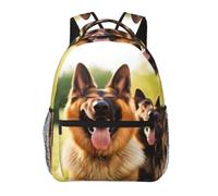 RLDOBOFE Happy German Shepherd Cute Backpack Waterproof Lightweight Casual Backpack One Size Daypack Travel Laptop Bag For Men Women
