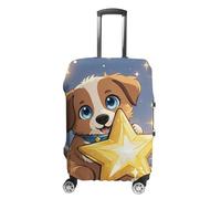 RLDOBOFE Happy Little Dog Travel Luggage Cover Anti Scratch Suitcase Protector Washable Elastic Baggage Cover, white, M, Stylish