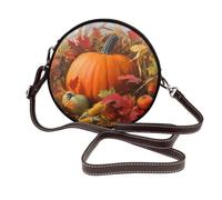 RLDOBOFE Harvest Pumpkin Shoulder Bag for Women PU Leather Purses Retro Clutch Handbags with Zipper & Removable Strap for Daily Use, Phone Wallet, Trendy Ladies Crossbody Bag