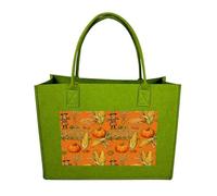 RLDOBOFE Harvest Time Felt Tote Bag Reusable Kitchen Grocery Bag Versatile Large Capacity Commuter Handbags, Light Green, One Size