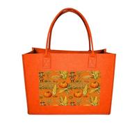 RLDOBOFE Harvest Time Felt Tote Bag Reusable Kitchen Grocery Bag Versatile Large Capacity Commuter Handbags, Fruit Orange, One Size