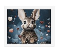 RLDOBOFE Heart Shape and Bunny Paint by Numbers Kit for Adults Beginners, Personalized Paint 50x65cm for DIY Crafts, Cute Painting for Office Wall Decor Gift, Home Activity, Anniversary