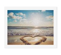 RLDOBOFE Heart Shape Romantic Beach Paint by Numbers Kit for Adults Beginners, Personalized Paint 30x40cm for DIY Crafts, Cute Painting for Office Wall Decor Gift, Home Activity, Anniversary