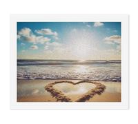 RLDOBOFE Heart Shape Romantic Beach Paint by Numbers Kit for Adults Beginners, Personalized Paint 50x65cm for DIY Crafts, Cute Painting for Office Wall Decor Gift, Home Activity, Anniversary