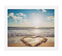 RLDOBOFE Heart Shape Romantic Beach Paint by Numbers Kit for Adults Beginners, Personalized Paint 60x75cm for DIY Crafts, Cute Painting for Office Wall Decor Gift, Home Activity, Anniversary