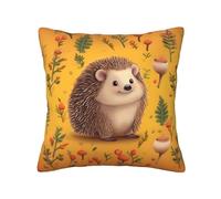 RLDOBOFE Hedgehog Print Throw Pillow Covers Decorative Pillow Cover Square Cushion Cases Soft Cushion Cover Throw Sofa Pillow Case for Home Decor Living Room Bed Couch Car 20"x20"