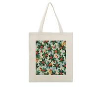 RLDOBOFE Herry Tree Pattern Print Canvas Tote Bag Reusable Grocery Bag Lightweight Shopping Cloth Bags with Long Handles Aesthetic Cute Shoulder Bags for Women Lady Casual Vacation