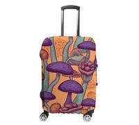 RLDOBOFE Hippie Art Mushrooms Baggage Cover for Travel, Washable Suitcase Covers for Home, Dustproof Luggage Protector Skins with Zippers, Protector Anti Scratch, Luggage Covers, white, Small, Luggage