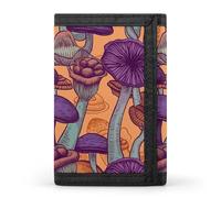 RLDOBOFE Hippie Art Mushrooms Wallet for Men, Extra Capacity Trifold Wallet for Women, Foldable Money Clip with ID Window for Pocket, Credit Card Holder, Personalized Wallets for Travel