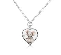 RLDOBOFE Holding Dandelion Pet Cremation Necklaces for Ashes Personalized Pet Ashes Jewelry Heart Shaped Urn Pendant Custom Memorial Funeral Keepsake for Loss Dogs Cats