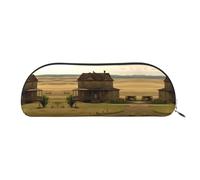 RLDOBOFE House On The Prairie Pencil Pouch Leather,Small Pen Bags With Zipper For Pencils,Pens,Markers,Makeups,Change,Coins