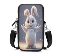 RLDOBOFE Hug Bunny Small Crossbody Bag, Lightweight Cell Phone Purse with Strap, Travel Pouch Shoulder Bag for Women