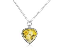 RLDOBOFE Hummingbird Flower Cremation Jewelry for Ashes Heart Urn Necklaces Personalized Memorial Necklace Dog Cat Keepsake Pendant Custom Small Locket Ash Holder for Women Men