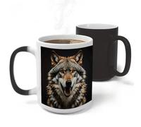 RLDOBOFE Hungry Like A Wolf Ceramic Color Changing Mug Heat Transforming Activated Mug 11 Oz Heat Changing Sensitive Tea Cup Magic Novelty Coffee Cup Drinkware Home Kitchen Gift