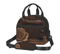 RLDOBOFE Insulated Lunch Bag for Women Men Rose and Sewing Machine Reusable Lunch Box Durable Lunchbox for Work Travel and Picnic
