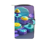 RLDOBOFE Interesting Shapes PU Leather Long Wallet Travel Wallets