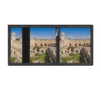 RLDOBOFE Israel at The Tower Trifold Wallet Minimalist Mens Wallet with Key Hook 8 Card Slots Modern Stylish Polyester Security Wallets Fashion Slim Credit Card Holder Id Window