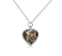 RLDOBOFE Italy Tuscan Cremation Jewelry for Ashes Heart Urn Necklaces Personalized Memorial Necklace Dog Cat Keepsake Pendant Custom Small Locket Ash Holder for Women Men