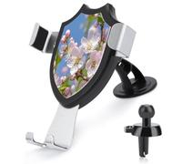 RLDOBOFE Japanese Cherry Blossom Car Phone Holder, Phone Holder Mount for Car Windshield Dashboard & Straight Air Vent, Universal Hands Free Automobile Cell Phone Holders for 4-6 Inch Smartphones