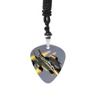 RLDOBOFE Jet Fighters Guitar Pick Necklace Stainless Steel Guitar Pendant Necklace Hip Hop Punk Music Jewelry Customizable Gifts Accessory for Women Men Music Lovers