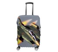 RLDOBOFE Jet Fighters Travel Luggage Cover Anti Scratch Suitcase Protector Washable Elastic Baggage Cover, white, Small, Stylish