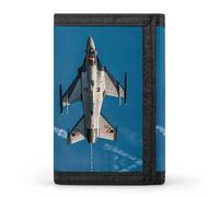 RLDOBOFE Jet Fighters Trifold Wallet Minimalist Mens Wallet with Key Hook 8 Card Slots Modern Stylish Polyester Security Wallets Fashion Slim Credit Card Holder Id Window