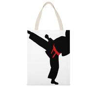 RLDOBOFE Karate Boy Tote Bags for Holiday Gifts, Personalized Canvas Shoulder Bag with Handle for Activity, Reusable Cloth Bags for Advertising, Large Shopping Bag for Unisex