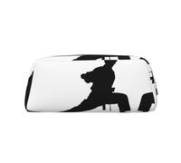 RLDOBOFE karate men print Pencil Bag waterproof Zipper Pencil Case Leather Pen Box Cosmetic Bag For Office Pencil