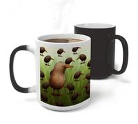 RLDOBOFE Kiwi Bird Cute Ceramic Color Changing Mug Heat Transforming Activated Mug 11 Oz Heat Changing Sensitive Tea Cup Magic Novelty Coffee Cup Drinkware Home Kitchen Gift
