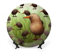 RLDOBOFE Kiwi Bird Cute Decorative Plate Ceramic Display Plate with Stand Salad Plates Colorful Porcelain Dinner Dishes Dessert Appetizer Dishes for Kitchen Party Table Decor 8inch