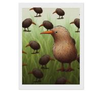 RLDOBOFE Kiwi Bird Cute Diamond Painting Kit for Adults Round 5d Diamond Art Kits for Beginners DIY Full Drill Diamonds Dots Painting Gem Arts Crafts Home Wall Decor Gift 12"x16"
