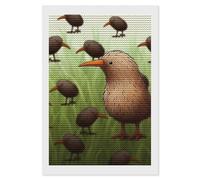 RLDOBOFE Kiwi Bird Cute Diamond Painting Kit for Adults Round 5d Diamond Art Kits for Beginners DIY Full Drill Diamonds Dots Painting Gem Arts Crafts Home Wall Decor Gift 8"x12"