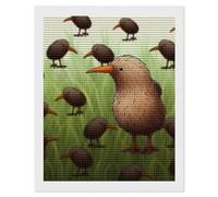 RLDOBOFE Kiwi Bird Cute Diamond Painting Kit for Adults Round 5d Diamond Art Kits for Beginners DIY Full Drill Diamonds Dots Painting Gem Arts Crafts Home Wall Decor Gift 16"x20"