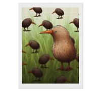 RLDOBOFE Kiwi Bird Cute Diamond Painting Kit for Adults Square 5D Diamond Art Kits for Beginners DIY Full Drill Diamonds Dots Painting Gem Arts Crafts Home Wall Decor Gift 12"x16"