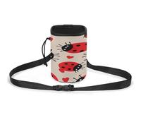 RLDOBOFE Ladybug Dog Treat Pouch, Multiple Ways to Wear Dog Treat Bag, Portable Pet Training Pouch for Walking Training