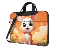 RLDOBOFE laptop bag for women men laptop briefcase easter bunny laptop bag work bag for travel, Black / White, 14 inch