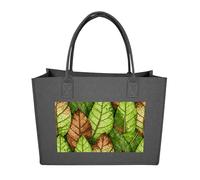 RLDOBOFE Leaf Vein Green Felt Tote Bag Reusable Kitchen Grocery Bag Versatile Large Capacity Commuter Handbags, Dark Gray, One Size