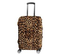 RLDOBOFE Leopard Patterned Wallpaper Baggage Cover for Travel, Washable Suitcase Covers for Home, Dustproof Luggage Protector Skins with Zippers, Protector Anti Scratch, Luggage Covers, white, L