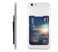 RLDOBOFE Light Through Clouds Phone Wallet, Stick On Card Holder for Back of Phone Case - Leather Cell Phone Card Wallet Sleeve Adhesive Phone Pocket - Compatible with Most Cell Phones