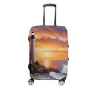 RLDOBOFE Lighthouse at Sunset Baggage Cover for Travel, Washable Suitcase Covers for Home, Dustproof Luggage Protector Skins with Zippers, Protector Anti Scratch, Luggage Covers, white, Small, Luggage
