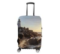 RLDOBOFE Lighthouse Rocks Seaside Baggage Cover for Travel, Washable Suitcase Covers for Home, Dustproof Luggage Protector Skins with Zippers, Protector Anti Scratch, Luggage Covers, white, M, Luggage