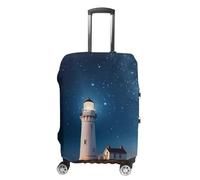 RLDOBOFE Lighthouse Under Starry Night Baggage Cover for Travel, Washable Suitcase Covers for Home, Dustproof Luggage Protector Skins with Zippers, Protector Anti Scratch, Luggage Covers, white, Small