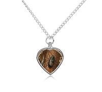 RLDOBOFE Longhorn Beetle Bark Cremation Jewelry for Ashes Heart Urn Necklaces Personalized Memorial Necklace Dog Cat Keepsake Pendant Custom Small Locket Ash Holder for Women Men