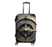 RLDOBOFE Magical Design Norse Runes Compass Baggage Cover for Travel, Washable Suitcase Covers for Home, Dustproof Luggage Protector Skins with Zippers, Protector Anti Scratch, Luggage Covers, white