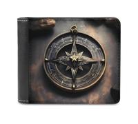 RLDOBOFE Magical Design Norse Runes Compass Wallet Passcase for Men, Extra Capacity Bifold Leather Wallets with ID Windows, Slim Stylish Wallet for Gift, Blocking Money Clip for Cards, Coin Pouch