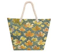 RLDOBOFE Maple Leaf Pattern Tote Bag,Oxford Fabric Bag Large Market Bag,Equipped with Cotton Rope Straps Reusable Tote Bag for Beach Gym Shopping Travel