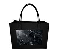 RLDOBOFE Marble Background Felt Tote Bag Reusable Foldable Grocery Bag Versatile Large Capacity Commuter Handbag, Black, One Size