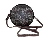 RLDOBOFE Math Backdrop Shoulder Bag for Women PU Leather Purses Retro Clutch Handbags with Zipper & Removable Strap for Daily Use, Phone Wallet, Trendy Ladies Crossbody Bag